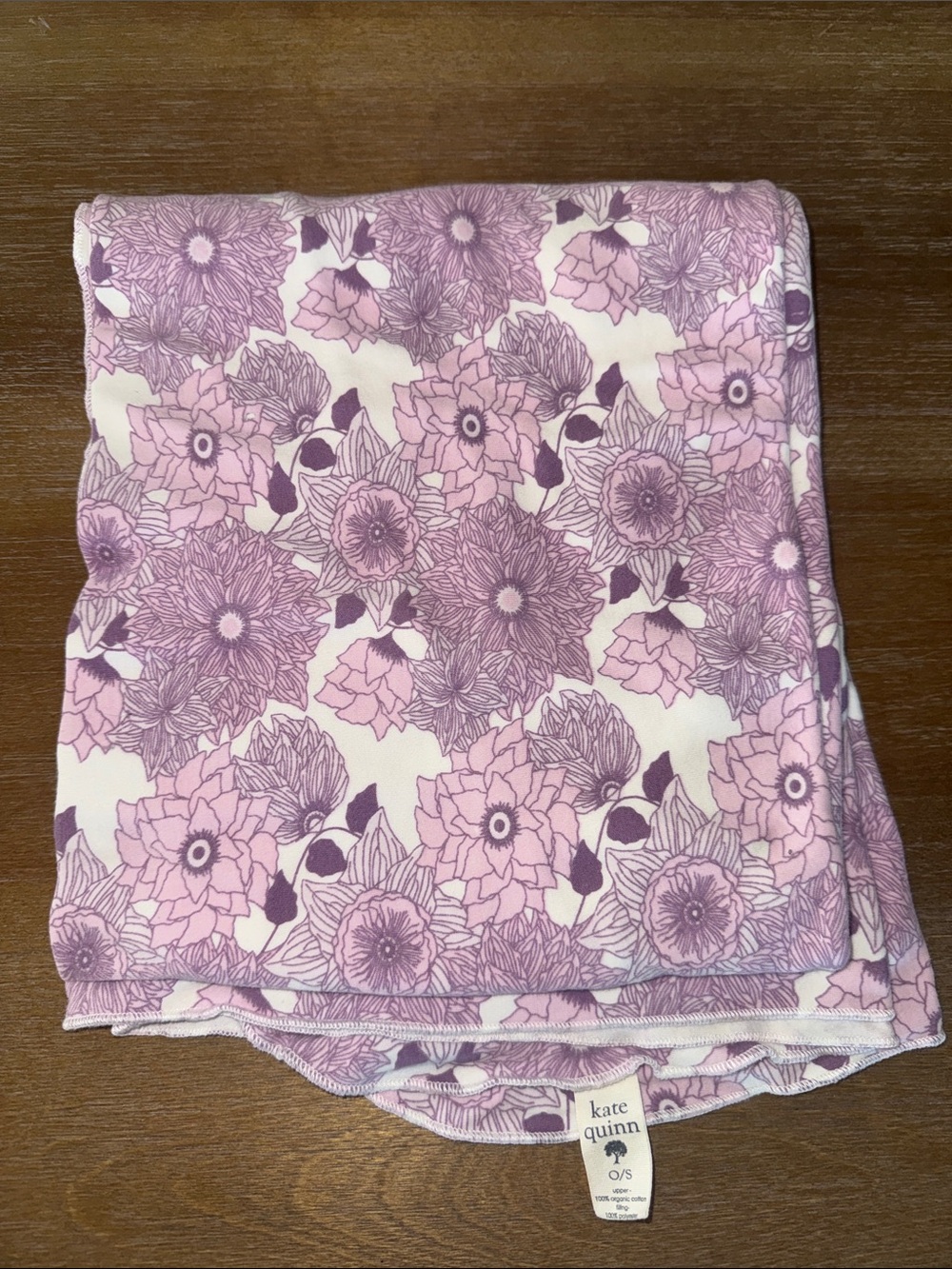 kate quinn Pink and Purple Floral swaddle Blanket